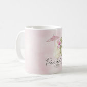 Tropical Pink Hibiscus Flower Umbrella Drink Kaffeetasse (Vorderseite Links)
