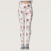 Tropical Pink Hibiscus Flowers Leggings (Vorderseite)