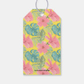 Tropical Pink Hibiskus Geburtstagsparty Danke Geschenkanhänger (Rückseite)