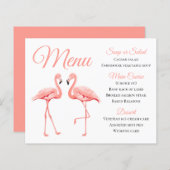 Tropical Pink Menu Flamingo Wedding Brautparty (Vorne/Hinten)