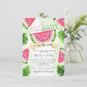 Tropical Pink Watermelon Kinderdusche Einladung (Stehend Vorderseite)