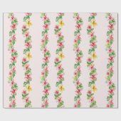 Tropical Pink Yellow Hibiscus Flowers Birthday Geschenkpapier (Flach)