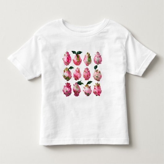 Tropical Pitaya Watercolor Art Kleinkind T-shirt (Vorderseite)