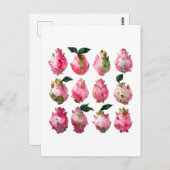 Tropical Pitaya Watercolor Art Postkarte (Vorne/Hinten)