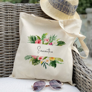 Tropical Plaam Floral Bridesmaid Personalisiert Tragetasche