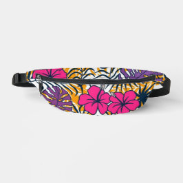 Tropical Plants and Hibiscus Exotic Floral Design Bauchtasche