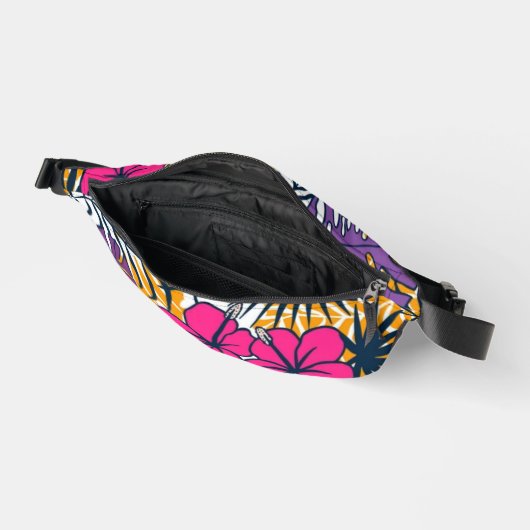 Tropical Plants and Hibiscus Exotic Floral Design Bauchtasche (Offen)
