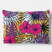 Tropical Plants and Hibiscus Exotic Floral Design Zubehörtasche (Rückseite)