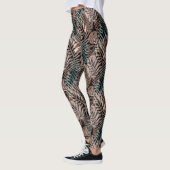 Tropical plants, jungle, tropics , beige ,leaves   leggings (Links)