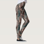 Tropical plants, jungle, tropics , beige ,leaves   leggings (Rechts)