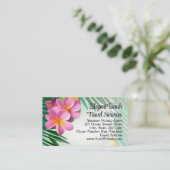 Tropical Plumeria Blume Wellness-Center Beach Trav Visitenkarte (Stehend Vorderseite)