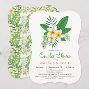 Tropical Plumeria Couples Dusche Einladung