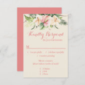 Tropical Plumeria & Flamingo Lily UAWG w/menu Choi RSVP Karte (Vorne/Hinten)