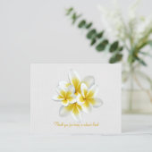 Tropical Plumeria Floral Customer Gift Card Postkarte (Stehend Vorderseite)