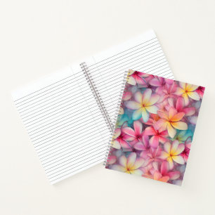 Tropical Plumeria Frangipani Spiral Notebook Notizblock
