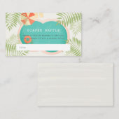 Tropical Pool Baby Dusche Windeln Raffle Ticket Begleitkarte (Vorne/Hinten)