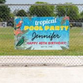 Tropical Pool Birthday Party Banner (Insitu)