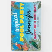 Tropical Pool Birthday Party Banner (Vertikal)