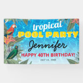 Tropical Pool Birthday Party Banner (Horizontal)