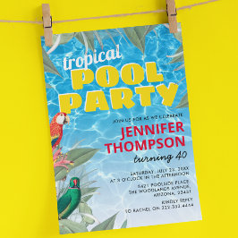 Tropical Pool Birthday Party Einladung