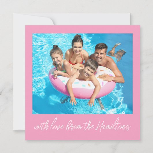 Tropical Pool Flamingo Floatio Weihnachten Mitteilungskarte (Rückseite)