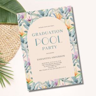 Tropical Pool Party Abschluss Einladung