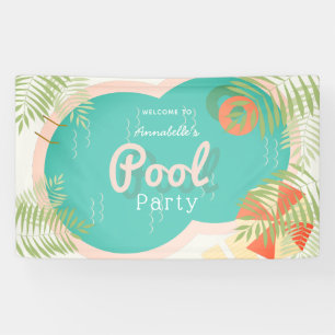 Tropical Pool Party Babydusche oder Geburtstag Banner