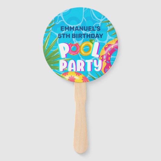 Tropical Pool Party Geburtstag Fächer (Vorderseite)