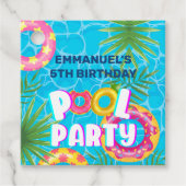 Tropical Pool Party Geburtstag Geschenkanhänger (Vorderseite)