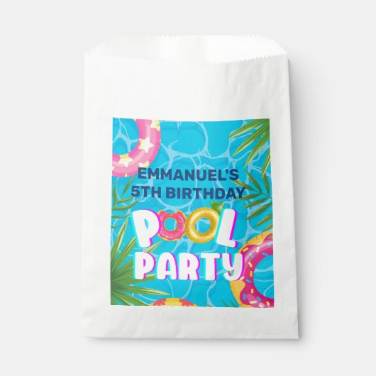 Tropical Pool Party Geburtstag Geschenktütchen (Vorderseite)