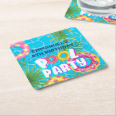 Tropical Pool Party Geburtstag Rechteckiger Pappuntersetzer (angewinkelt)