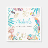 Tropical Pool Party Geburtstag Serviette (Vorderseite)