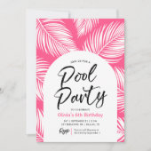 Tropical Pool Party Girl Birthday Einladung (Vorderseite)