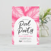 Tropical Pool Party Girl Birthday Einladung (Stehend Vorderseite)
