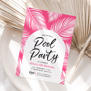 Tropical Pool Party Girl Birthday Einladung