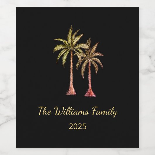 Tropical Pool Party Palmen Trees Weinetikett (Einzelnes Label)