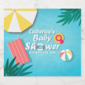 Tropical Pool Party Summer Baby Dusche Bierflaschenetikett (Einzelnes Label)