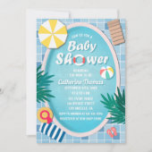 Tropical Pool Party Summer Baby Dusche Einladung (Vorderseite)