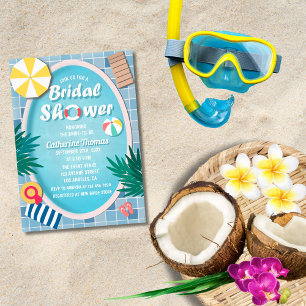 Tropical Pool Party Summer Brautparty Einladung