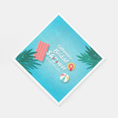 Tropical Pool Party Summer Brautparty Serviette (Ecke)