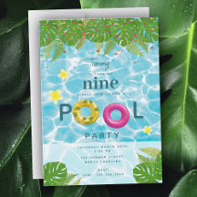 Tropical Pool Party Swimming Pool Birthday 