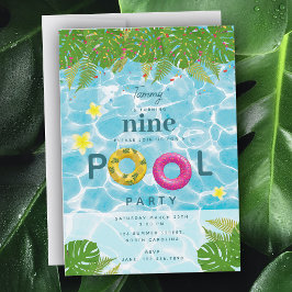 Tropical Pool Party Swimming Pool Birthday  Einladung