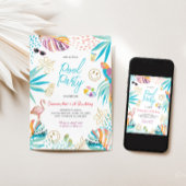 Tropical Pool Party zum Geburtstag Einladung