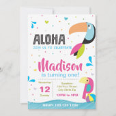 Tropical Pool Party zum Geburtstag Einladung (Vorderseite)