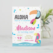 Tropical Pool Party zum Geburtstag Einladung (Stehend Vorderseite)