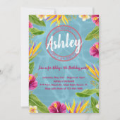 Tropical Pool Party zum Geburtstag Einladung (Vorderseite)