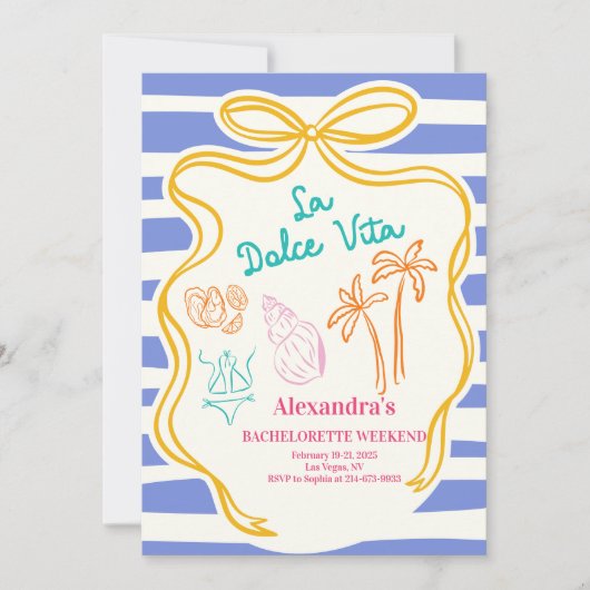Tropical Poolside Bachelorette Einladung (Vorderseite)