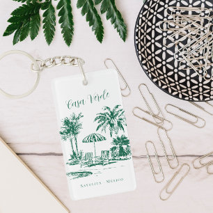 Tropical Poolside Ferien Mietschlüssel Tag Schlüsselanhänger