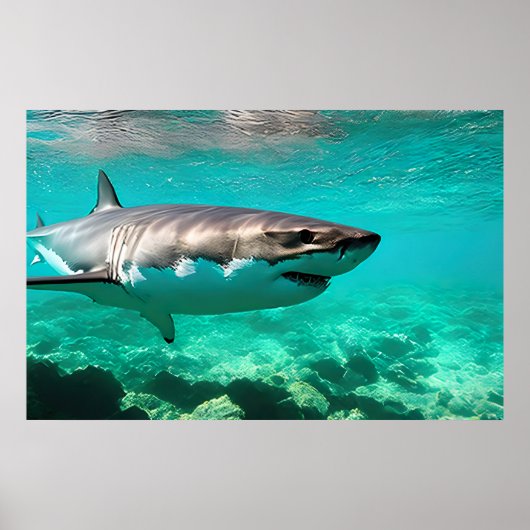 Tropical Predator: Great White Shark Poster (Vorne)