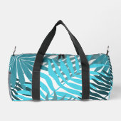 Tropical Print Blue Blätter Bold Duffle Bag (Rückseite)